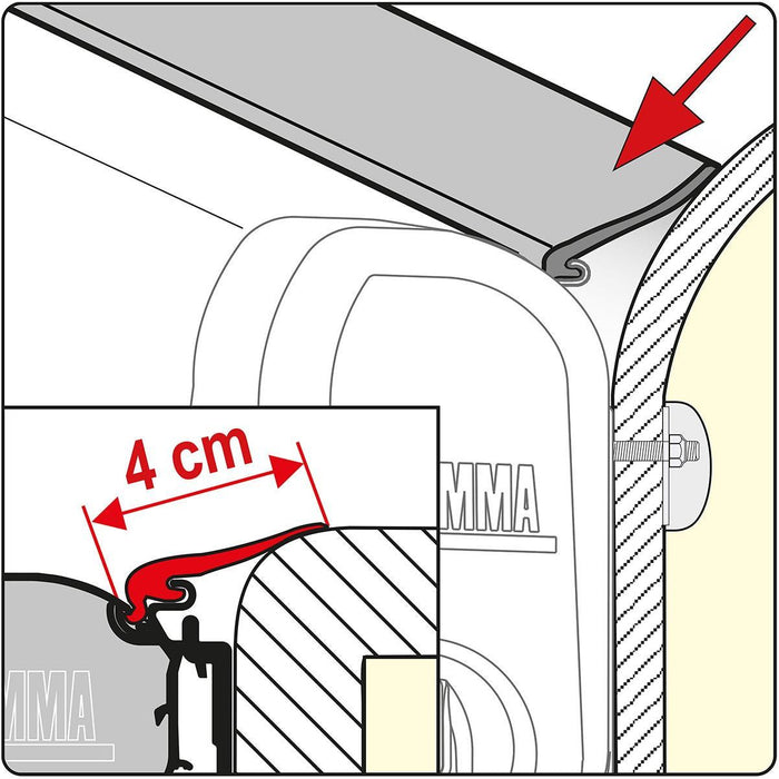 Fiamma Rain Guard 4Cm Wide X 1M, Rubber Rain Seal For Fiamma F45 Awnings 03477-01- Fiamma - Dynamic Drive