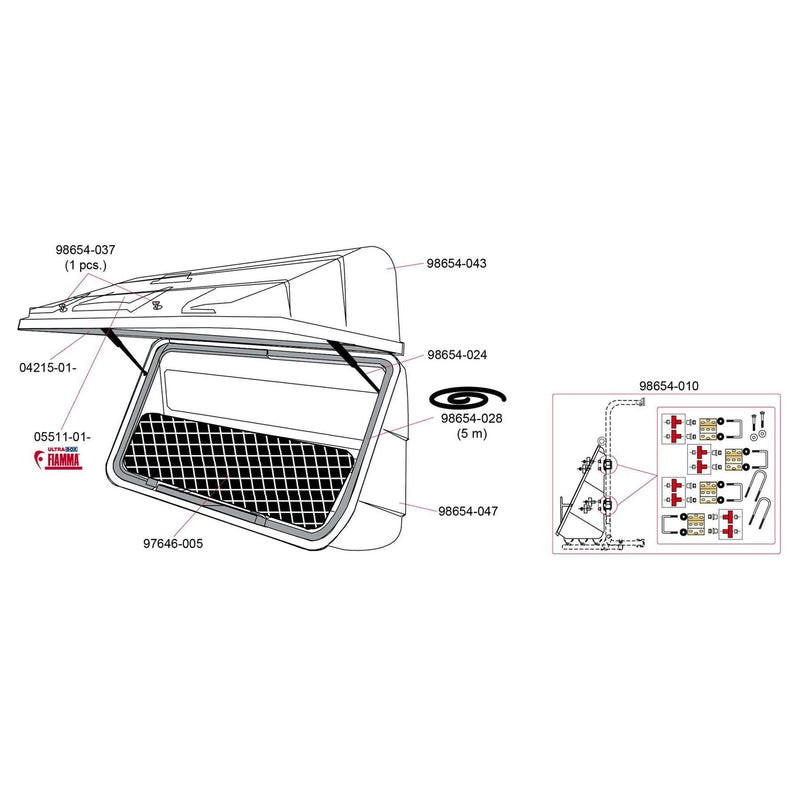 Fiamma Ultra Box 500 Rear Mount Storage Caravan Motorhome Carry Bike 04148-01 Fiamma - Dynamic Drive