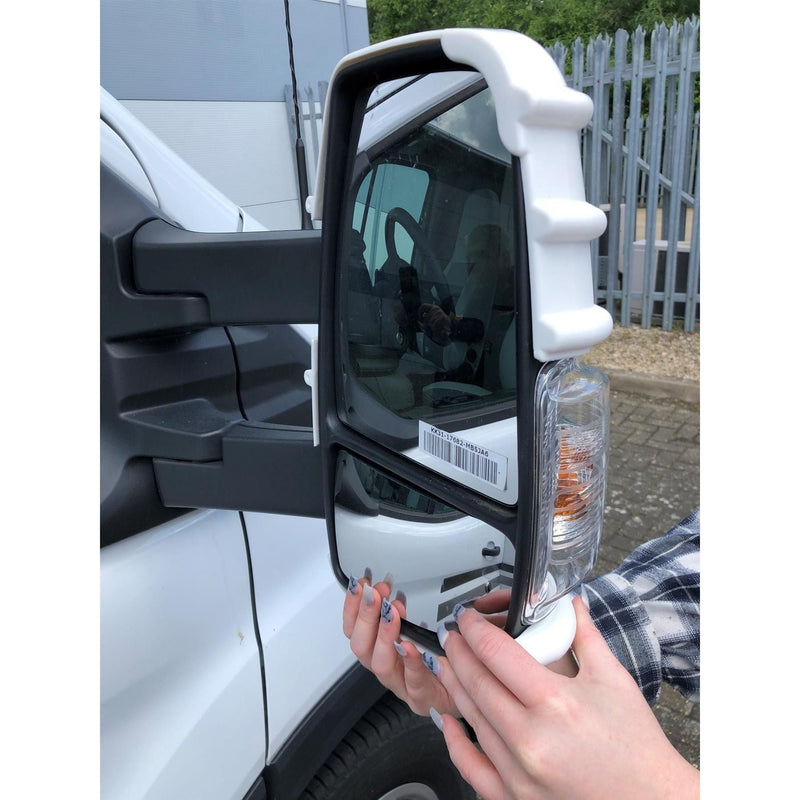 For Ford Transit Mark 8 Mirror Protectors White Pair - Twin Arm Model Only Milenco Milenco - Dynamic Drive