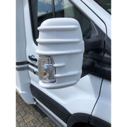 For Ford Transit Mark 8 Mirror Protectors White Pair - Twin Arm Model Only Milenco Milenco - Dynamic Drive