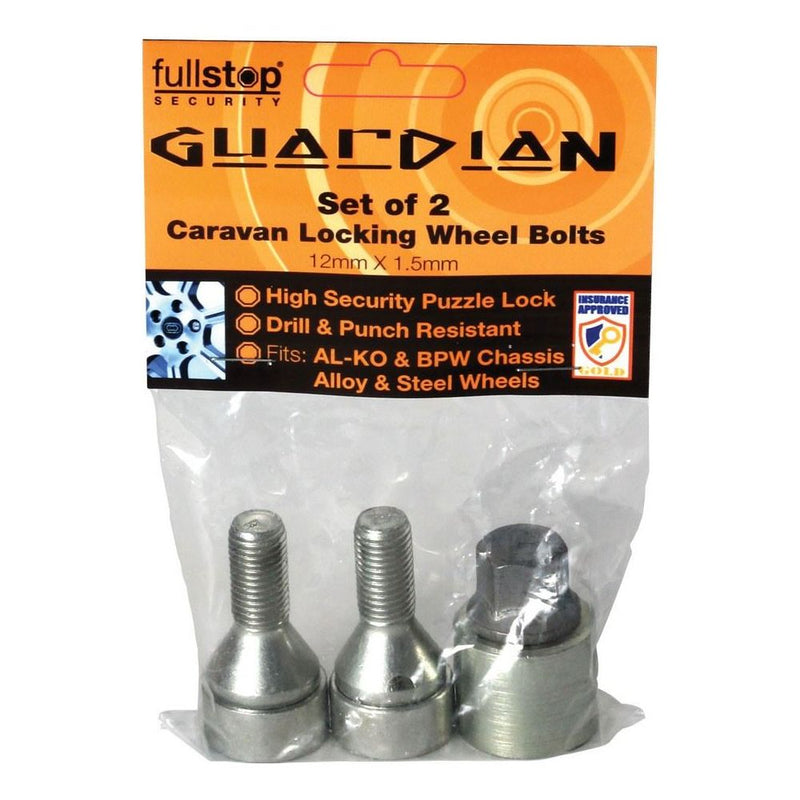 Fullstop Guardian Ultra Locking Wheel Bolts for Caravan Alloy Wheels Pack of 2 Purpleline - Dynamic Drive