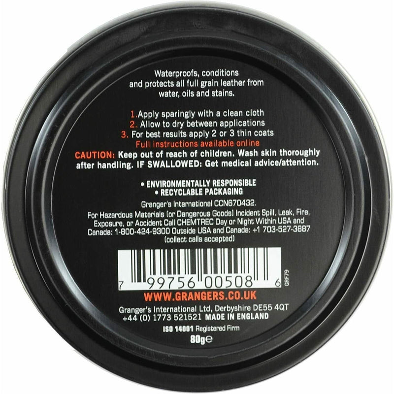 Grangers G Wax Leather Shoe Boot Waterproofer Beeswax Polish Dubbing 80g Proofer Grangers - Dynamic Drive