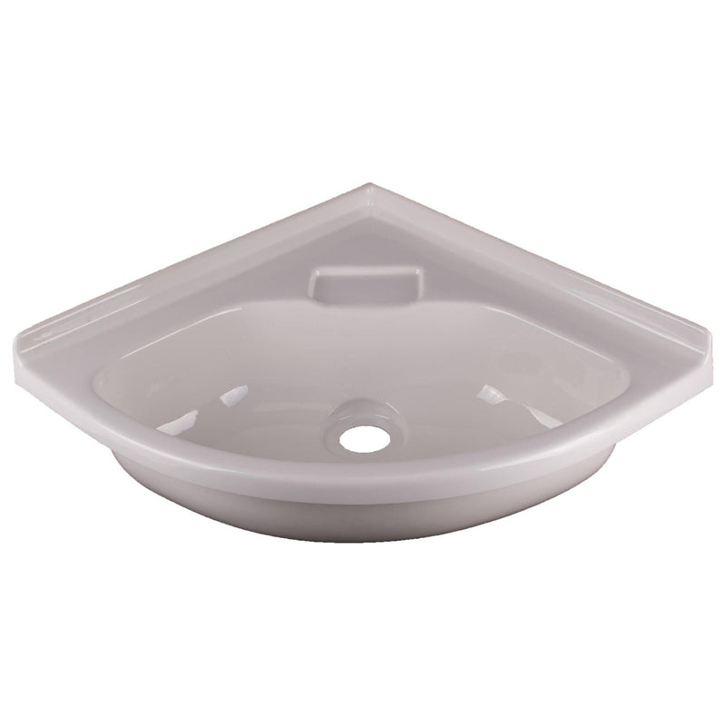 Grove 14" x 14" Bathroom White Plastic Corner Vanity Sink Bowl Grove - Dynamic Drive