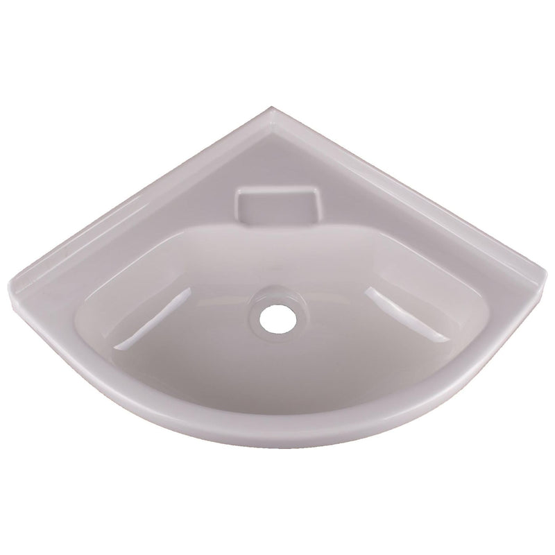 Grove 14" x 14" Bathroom White Plastic Corner Vanity Sink Bowl Grove - Dynamic Drive