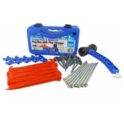 Heavy Duty Camping Awning Tent Travel Pegs+Mallet Set Peg Cleaner Storage Case Leisurewize - Dynamic Drive