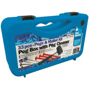 Heavy Duty Camping Awning Tent Travel Pegs+Mallet Set Peg Cleaner Storage Case Leisurewize - Dynamic Drive