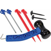 Heavy Duty Camping Awning Tent Travel Pegs+Mallet Set Peg Cleaner Storage Case Leisurewize - Dynamic Drive