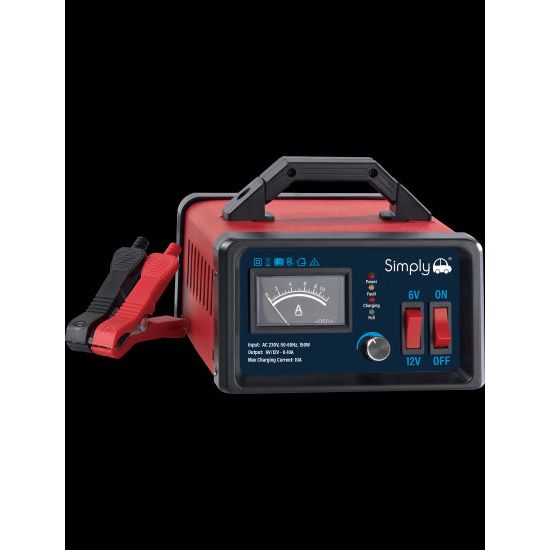 Heavy Duty Car Van Battery Charger 6V / 12V Metal Case 6-100Ah 10A Bike Boat Simply - Dynamic Drive