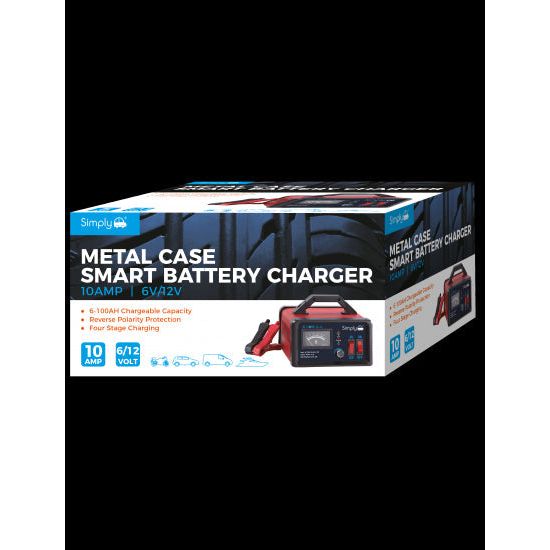 Heavy Duty Car Van Battery Charger 6V / 12V Metal Case 6-100Ah 10A Bike Boat Simply - Dynamic Drive