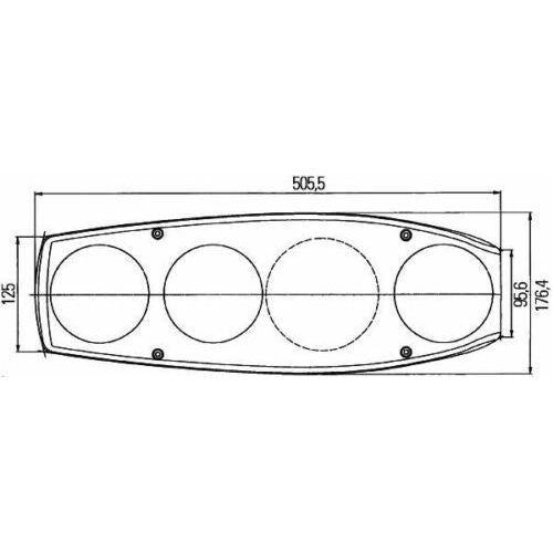 Hella Caraluna II Motorhome Rear Light Left Reverse Round Reflector Hella - Dynamic Drive