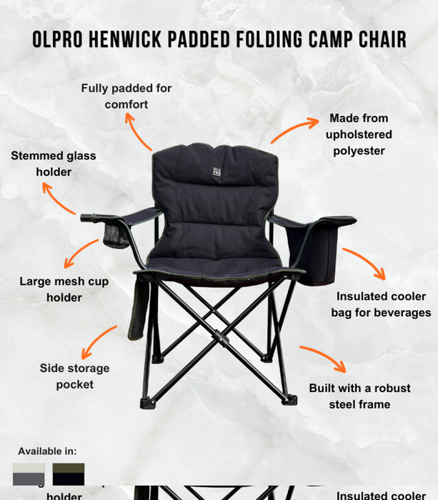 Olpro Henwick Chair Orange trim Olpro - Dynamic Drive