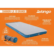 Vango Shangri-La II 10 Grande 10 Grande Cloud Grey / Sky Blue Self Inflating Sleep Mat Vango - Dynamic Drive