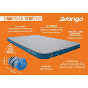 Vango Shangri-La II 10 Double 10 Double Cloud Grey / Sky Blue Self Inflating Sleep Mat Vango - Dynamic Drive