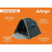 Vango Classic Air 300 Deep Blue 3 Person Tent Vango - Dynamic Drive