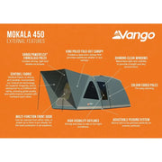 Vango Mokala 450 Mineral 4 Person Green Tent Vango - Dynamic Drive