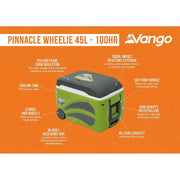 Vango Vango Pinnacle Wheelie 45L-100Hr Green Cooler Coolbox Vango - Dynamic Drive