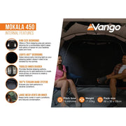 Vango Mokala 450 Mineral 4 Person Green Tent Vango - Dynamic Drive