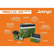 Vango Pinnacle 72Hr 5 Piece Set 32L Green Coolbox Vango - Dynamic Drive