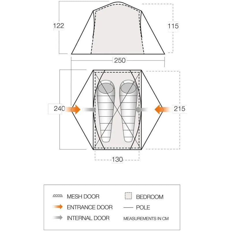 Vango Tryfan 200 Pamir Green 2 Person Tent Vango  - Dynamic Drive