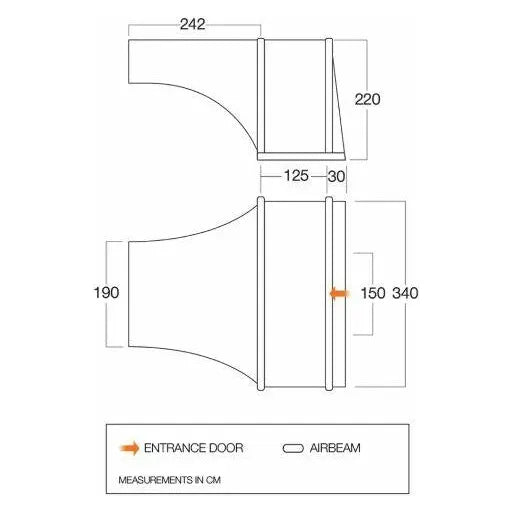 Vango Elite Air Side Awning - Sentinel Elite - TA002 Cloud Grey Vango - Dynamic Drive