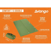 Vango Comfort 7.5 Double 7.5 Double Herbal Self Inflating Sleep Mat Vango - Dynamic Drive