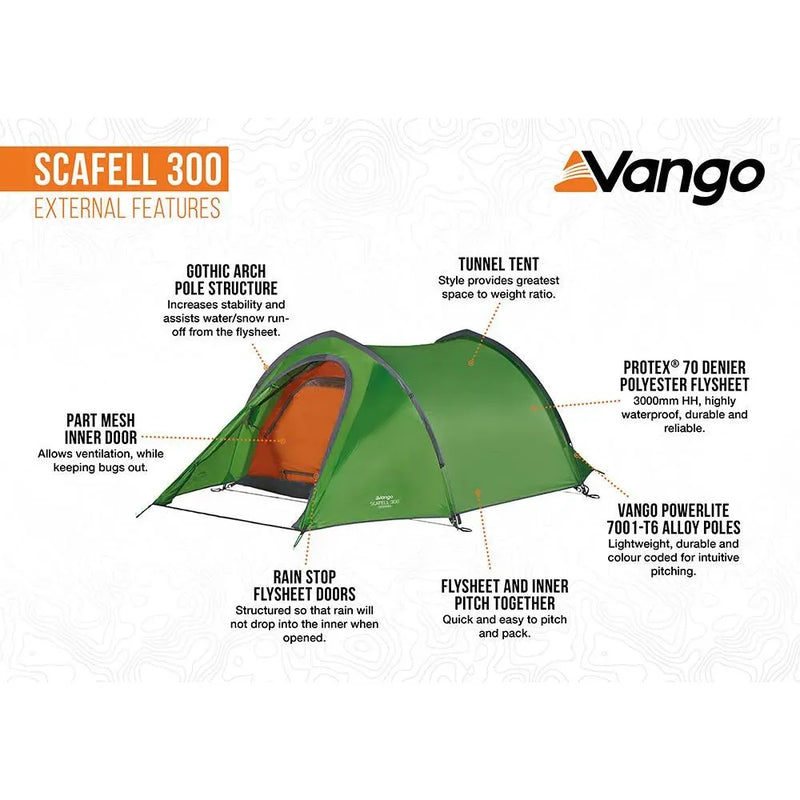 Vango Scafell 300 Pamir Green 3 Person Tent Vango - Dynamic Drive