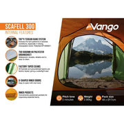 Vango Scafell 300 Pamir Green 3 Person Tent Vango - Dynamic Drive