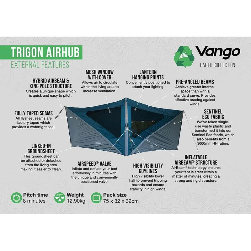 Vango Trigon AirHub Moroccan Blue Tent Vango - Dynamic Drive