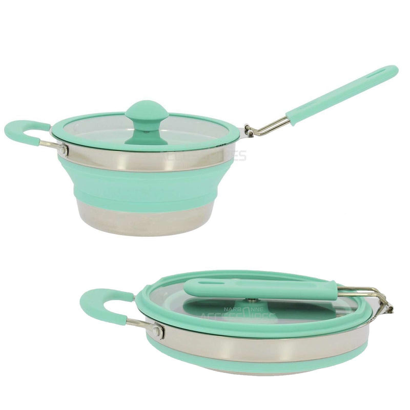 Incasa Collapsible Folding Silicone Large 20cm Pan Casserole with Glass Lid & Handle Incasa - Dynamic Drive