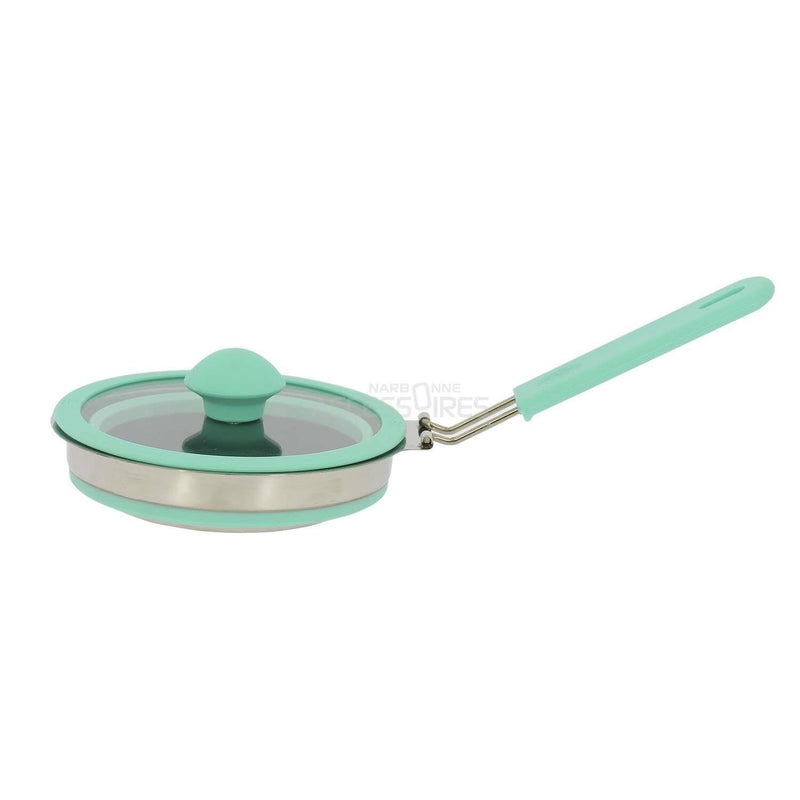 Incasa Collapsible Folding Silicone Small 16cm Pan Casserole with Glass Lid & Handle Incasa - Dynamic Drive