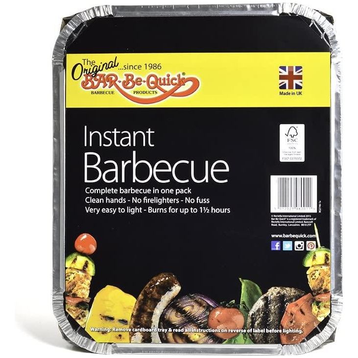 Instant Disposable Medium Bar-Be-Quick BBQ Garden Grill 29 x 24 x 4.6cm Bar-Be-Quick - Dynamic Drive