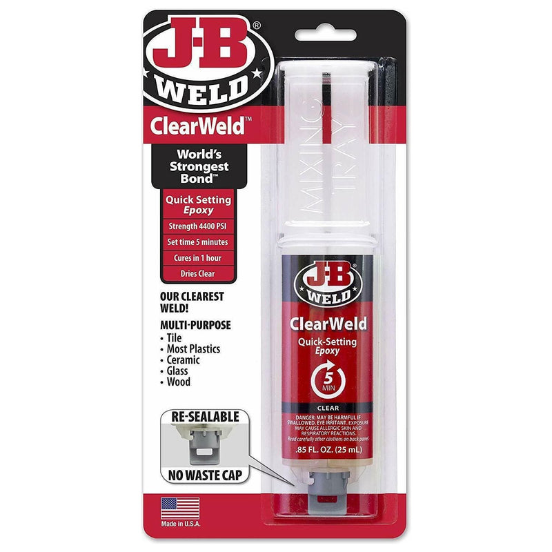 JB Weld Clear Glue Quick-Setting Epoxy Ceramic Metal Glass Plastic Wood Car JB Weld - Dynamic Drive