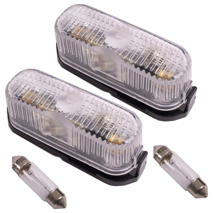 Jokon PL96 White Clear Front Marker Lamp Light with Bulb 2 Pack Jokon - Dynamic Drive