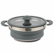 Kampa Folding Collapsible Silicone & Stainless Steel Saucepan 3 Litre Grey Kampa - Dynamic Drive
