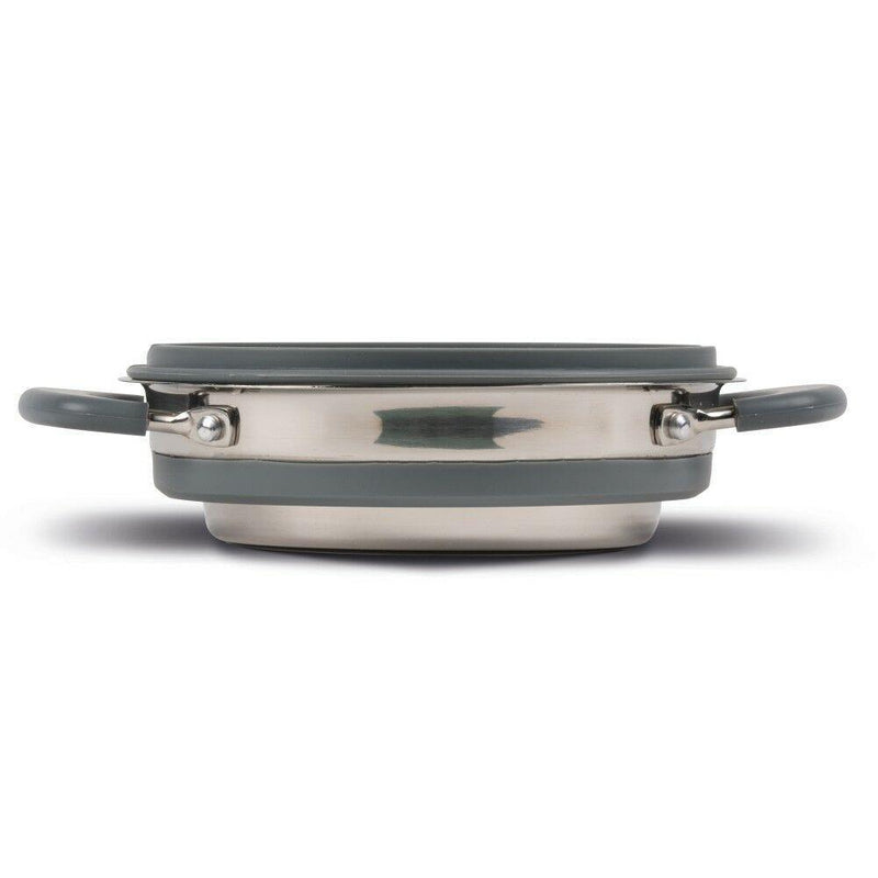 Kampa Folding Collapsible Silicone & Stainless Steel Saucepan 3 Litre Grey Kampa - Dynamic Drive