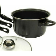Leisurewize 7 piece Cookware Set Pan Saucepan Set Carbon Non Stick Glass Lids Leisurewize - Dynamic Drive