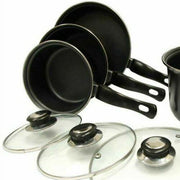Leisurewize 7 piece Cookware Set Pan Saucepan Set Carbon Non Stick Glass Lids Leisurewize - Dynamic Drive