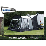 Leisurewize Campervan Mercury 350 Drive Away Pole Awning Low Top 180-210 Charcoal VW T5. T6 Leisurewize - Dynamic Drive