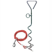 Leisurewize Camping screw in dog ground anchor tether metal corkscrew peg & lead Leisurewize - Dynamic Drive