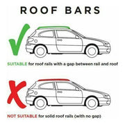 Locking Universal Aluminium Car Roof Bars Cross Rack 1.2M For Raised Rails 90kg Maypole - Dynamic Drive