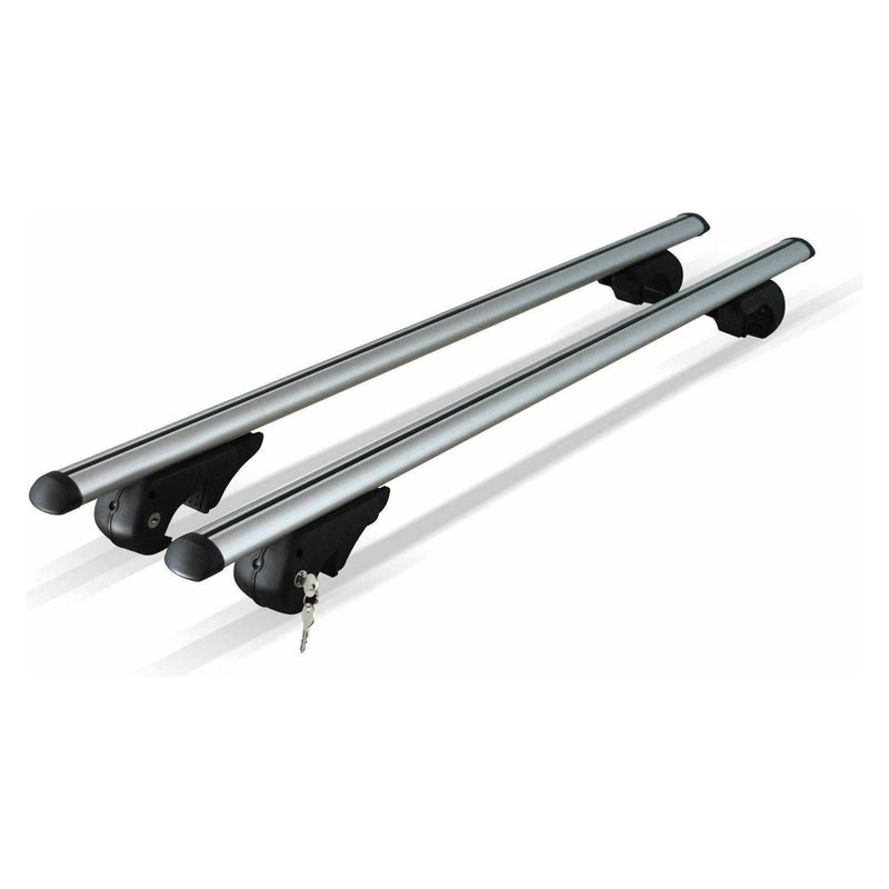 Locking Universal Aluminium Car Roof Bars Cross Rack 1.2M For Raised Rails 90kg Maypole - Dynamic Drive