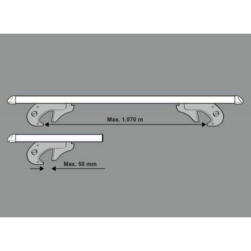 Locking Universal Aluminium Car Roof Bars Cross Rack 1.2M For Raised Rails 90kg Maypole - Dynamic Drive