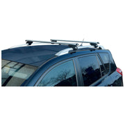 Locking Universal Aluminium Car Roof Bars Cross Rack 1.3M For Raised Rails 75kg Maypole - Dynamic Drive