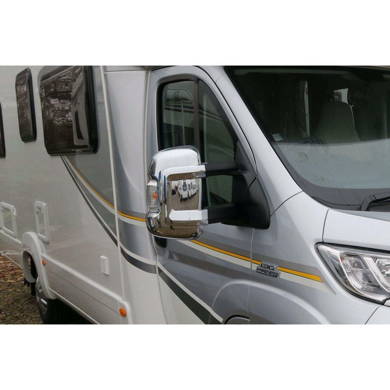 Long Arm Chrome Mirror Covers for Fiat Ducato, Peugeot Boxer, Citroen Relay Van/Motorhome (2007+) Milenco - Dynamic Drive