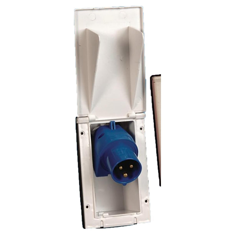 Mains Hook Up Inlet Socket White for Motorhome, Caravan, Camper, Boat PO114 Powerpart - Dynamic Drive