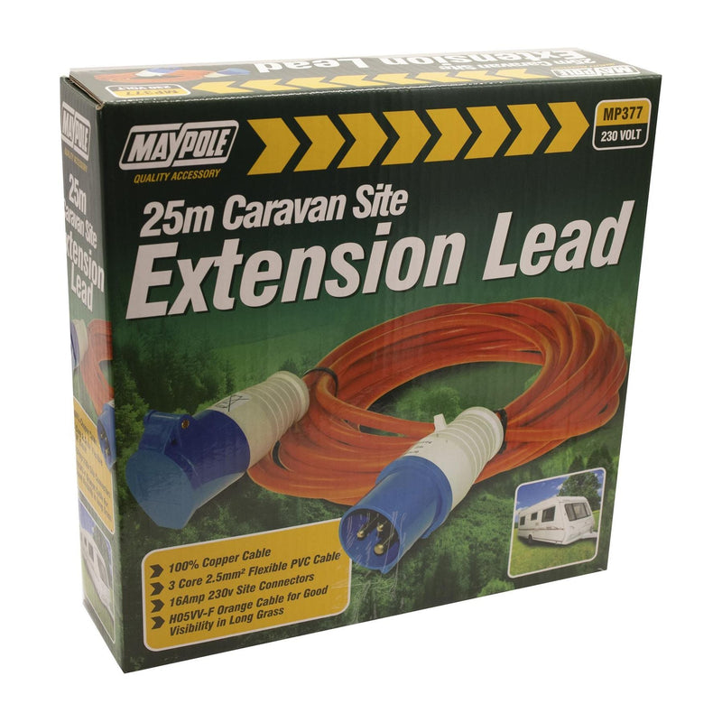 Maypole 25 Metre 1.5mm Caravan Motorhome Camping Extension Hook Up Cable Lead Maypole - Dynamic Drive