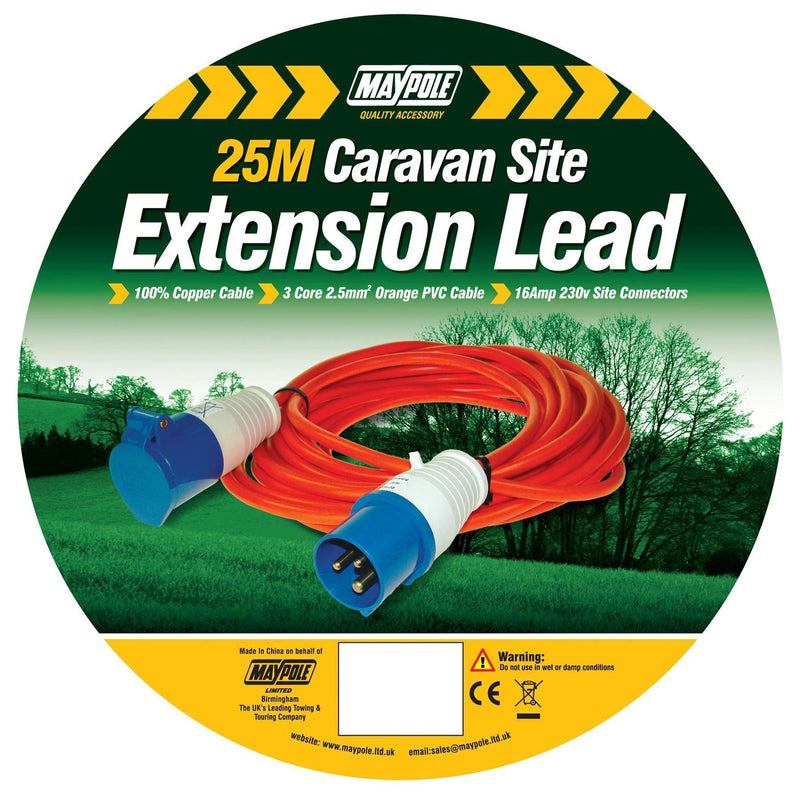 Maypole 25 Metre 1.5mm Caravan Motorhome Camping Extension Hook Up Cable Lead Maypole - Dynamic Drive
