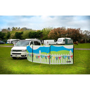 Maypole 3 Panel Poled Windbreak Summer Days 5m x 1.4m Maypole - Dynamic Drive