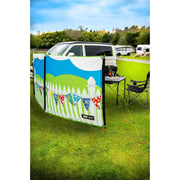 Maypole 3 Panel Poled Windbreak Summer Days 5m x 1.4m Maypole - Dynamic Drive