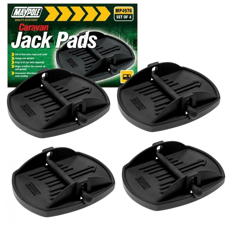 Maypole 4 x Universal Caravan Jack Pads Set Wheel Foot Leg Support Stop Leveller Maypole - Dynamic Drive
